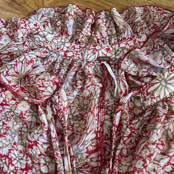 Free People Feeling Groovy Red floral maxi dress L - Picture 2 of 15